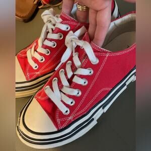 GUC Jeffrey Campbell Endorphan Canvas Red Sneakers- 8.5